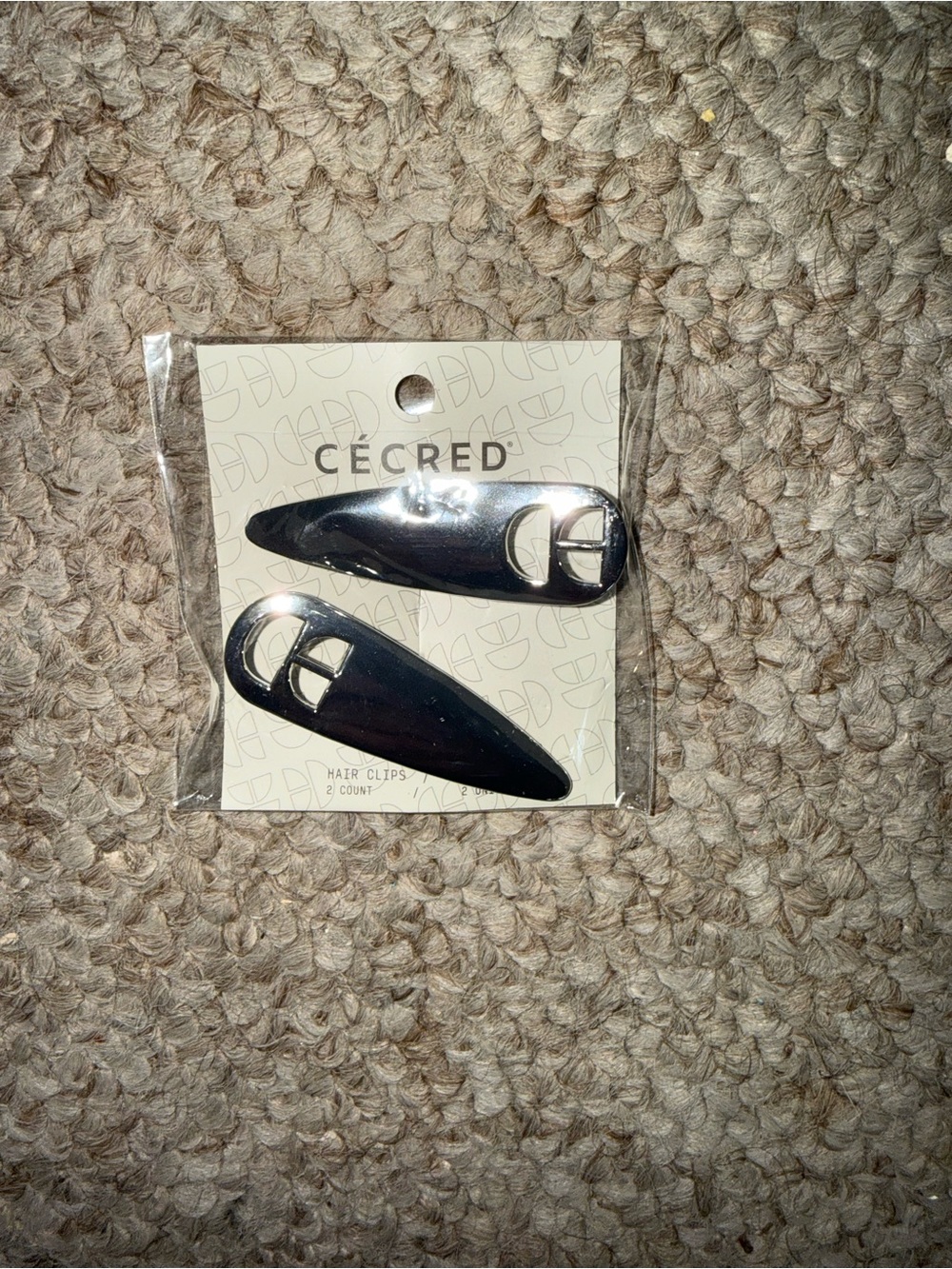 CECRED Silver Hair Clips - Set of 2